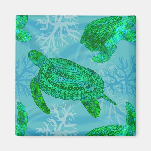Aimant Tortues tribales (Devant)