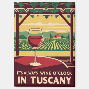 Aimant Toscane Italie Voyage Vintage Humour Vin Drôle