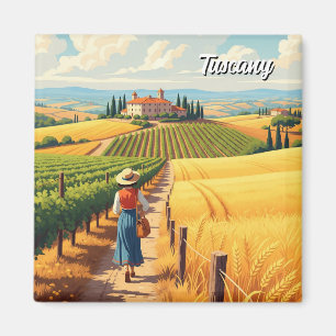 Aimant Toscane vintage Italie Campagne
