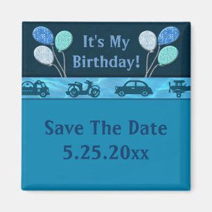 Aimant Total Birthday Boy in Blue Date de sauvegarde