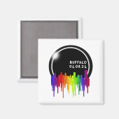 Aimant Total Buffle d'éclipse solaire 8 avril 2024 Long S (Recto/Verso)