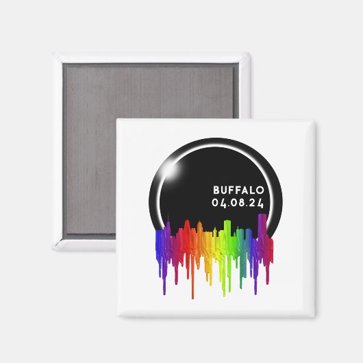 Aimant Total Buffle d'éclipse solaire 8 avril 2024 Long S (Recto/Verso)