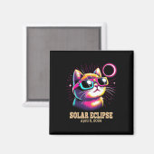 Aimant Total Chat Éclipse Solaire 8 avril (Recto/Verso)