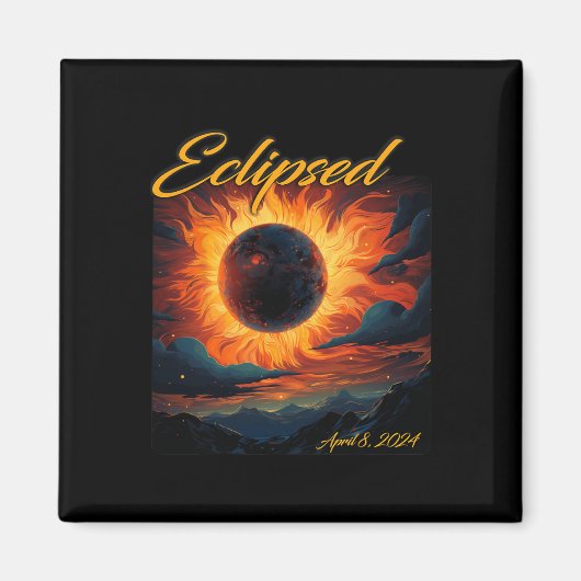 Aimant Total de l'éclipse solaire 2024 Sun Moon (Devant)
