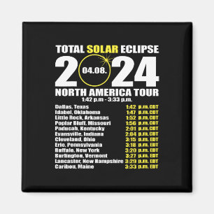 Aimant Total Éclipse Solaire 8 Avril Chemin De L'Éclipse
