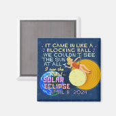 Aimant Total Éclipse Solaire Avril 8 2024 Amusant América (Recto/Verso)