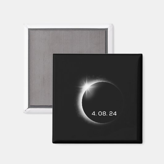 Aimant Total Éclipse Solaire Printemps 8 avril 2024 Améri (Recto/Verso)