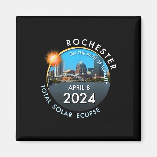 Aimant Total Éclipse Solaire Rochester New York 26 (Devant)