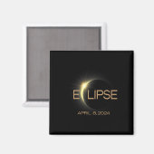 Aimant Total Solaire Eclipse 2024 Amérique (Recto/Verso)
