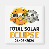 Aimant Total Solaire Eclipse 2024 Lunettes Funny Sun Moon (Devant)