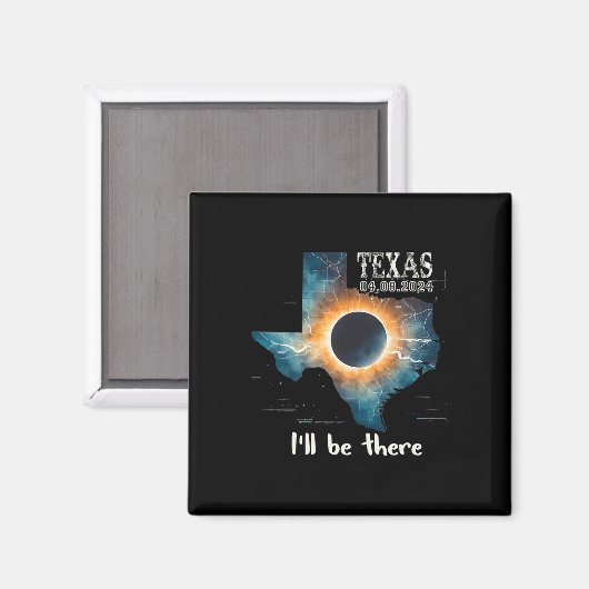 Aimant Total Solaire Eclipse 2024 Texas 1 (Recto/Verso)