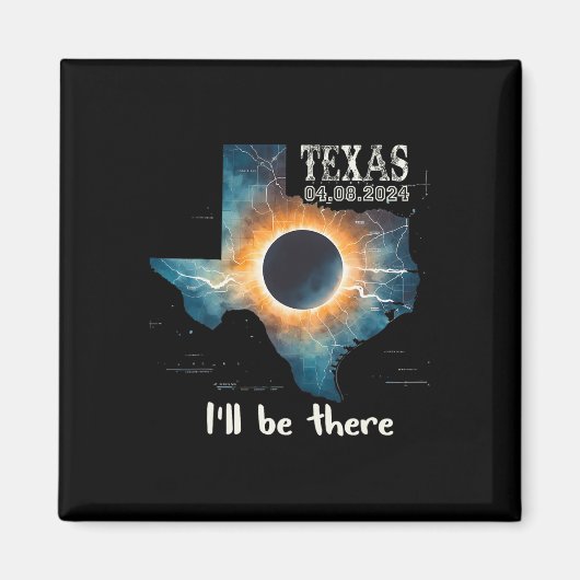 Aimant Total Solaire Eclipse 2024 Texas 1 (Devant)