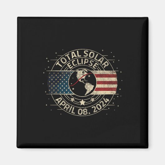 Aimant Total Solaire Eclipse 2024 Totality Eclipse Path 0 (Devant)