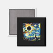 Aimant Total Solaire Eclipse 2024 Van Gogh Starry Night C (Recto/Verso)