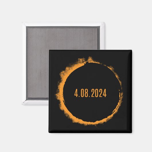 Aimant Total Solaire Eclipse USA 8 avril 2024 (Recto/Verso)