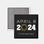 Aimant Total Solaire Eclipse USA 8 avril 2024 (Recto/Verso)