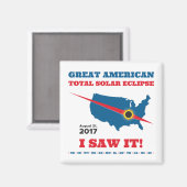 Aimant Total Solar Eclipse - 2017 - Je l'ai vu ! (Recto/Verso)