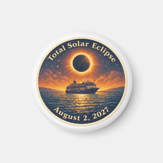 Aimant Total Solar Eclipse August 2 2027 cruise ship  (Devant)