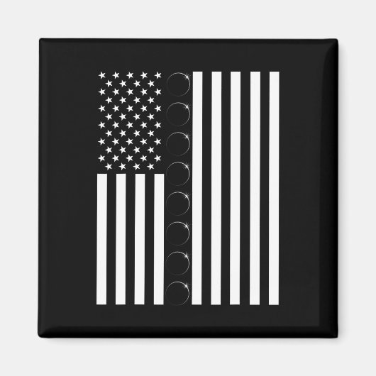 Aimant Total Solar Eclipse US American Flag 04.08.2024 À (Devant)