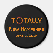 Aimant Totalement New Hampshire 2024 Solar Eclipse (Devant)