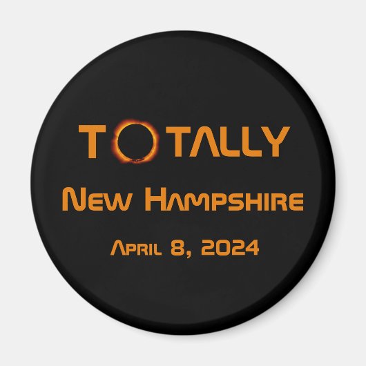 Aimant Totalement New Hampshire 2024 Solar Eclipse (Devant)