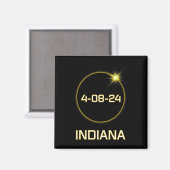 Aimant Totalité Chemin 2024 Indiana Total Eclipse Poche (Recto/Verso)