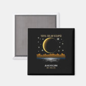 Aimant Totalité de l'Éclipse solaire totale 2024 (Recto/Verso)
