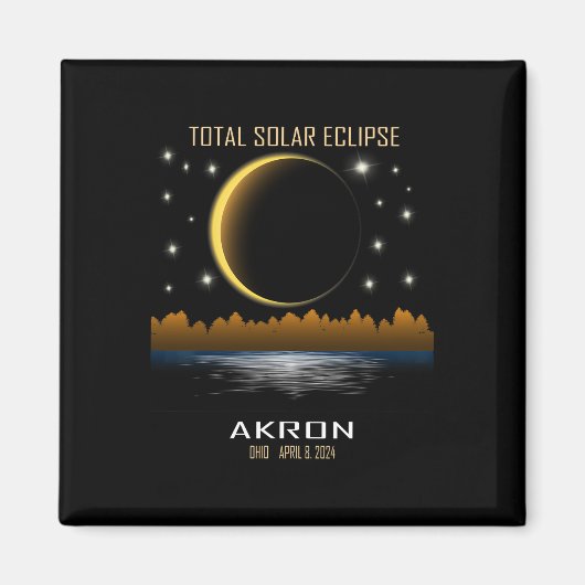 Aimant Totalité de l'Éclipse solaire totale 2024 (Devant)