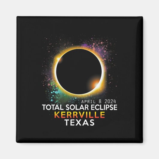 Aimant Totalité du Texas Total Éclipse solaire 8 avril 20 (Devant)