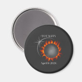 Aimant Totalité Total Solaire Eclipse 2024 USA (Recto/Verso)