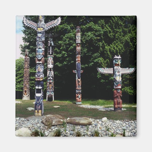 Aimant Totem Poles, Vancouver, Colombie-Britannique (Devant)