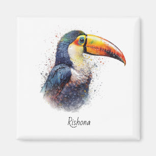 Aimant Toucan Tropical Splendor, personnalisé
