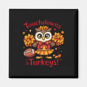 Aimant Touchdowns et dindes de football de hibou d'automn