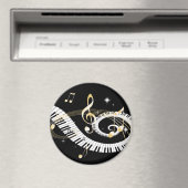 Aimant Touches de piano et notes de musique d'or (In Situ (Lave-vaisselle))