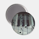 Aimant Touches de piano et notes musicales (Recto/Verso)