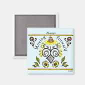 Aimant Toujours aller de l'avant Sunflower Folk Motif (Recto/Verso)