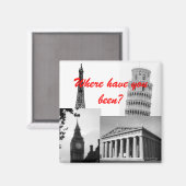 Aimant tour de pise, tour eiffel, grand ben, parthenon... (Recto/Verso)