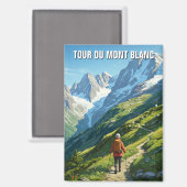 Aimant Tour du Mont Blanc Randonneur (Recto/Verso)