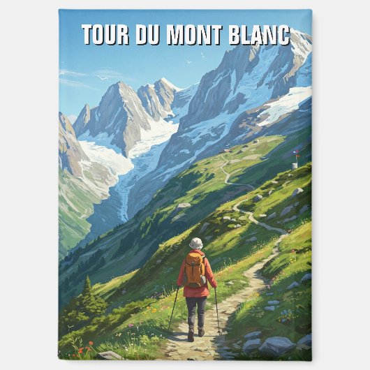 Aimant Tour du Mont Blanc Randonneur (Recto)