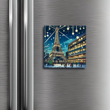 Tour Eiffel à Paris, France à l'heure de Noël