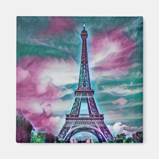 Aimant Tour Eiffel Abstraite (Devant)