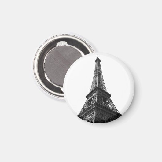 Aimant Tour Eiffel Noir & Blanc Paris Voyage européen (Recto/Verso)