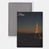 Aimant Tour Eiffel Paris au coucher du soleil (Recto/Verso)