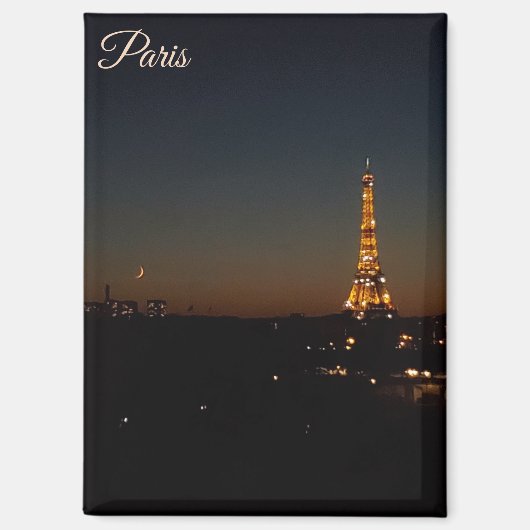 Aimant Tour Eiffel Paris au coucher du soleil (Recto)