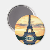 Aimant Tour Eiffel Paris Soirée européenne (Recto/Verso)