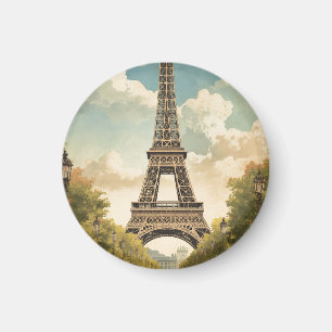 Aimant Tour Eiffel Paris Voyage Style Rétro Art Vintage