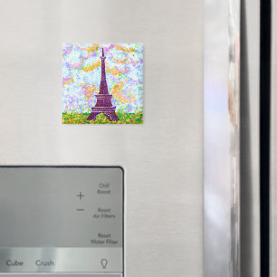 Aimant Tour Eiffel Pointillism Paysage de printemps