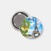 Aimant Tour Eiffel verre tourné (Recto/Verso)