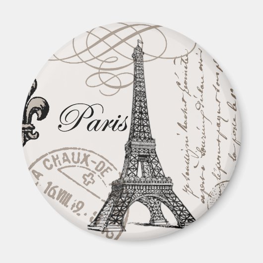 Aimant Tour Eiffel vintage moderne (Devant)