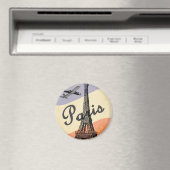 Aimant Tour Eiffel vintage Paris Avion européen (In Situ (Lave-vaisselle))